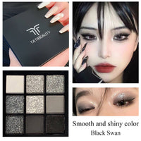 Ezyuanchly Smokey Eyeshadow Palette,9-Color Halloween Black Smokey Eyeshadow Palette,Matte Shimmer Black Dark Gray Smokey Eyeshadow Palette Gothic Palette Waterproo,Good for Halloween