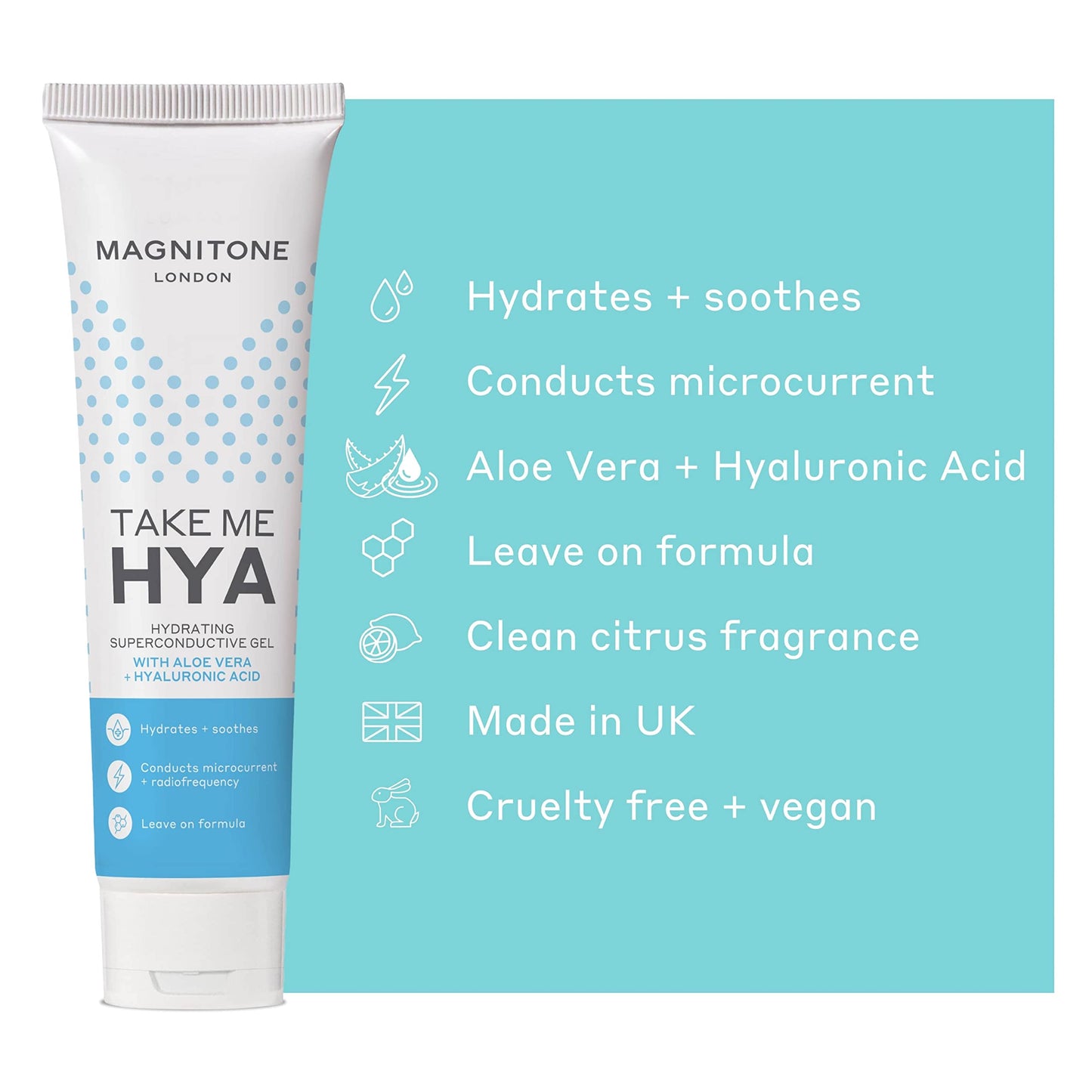 Magnitone MAGNITONE Take Me Hya Hydrating Superconductive Gel – Hyaluronic Acid + Aloe Vera Face Gel for Microcurrent & Radiofrequency Facial Devices – Lightweight Gel to Help Hydrate and Soothe Skin – 1 Pack