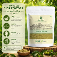 SAMYAM Natural Sidr/Jujube Powder - 200g Pack | Natural Hair and Body Cleanser, Herbal Soap