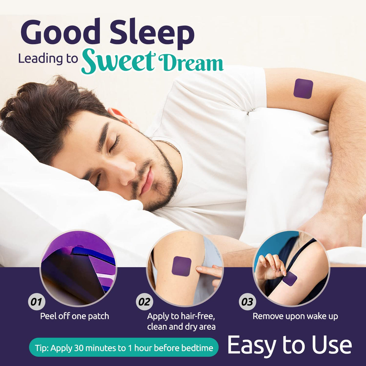 Ashania Sleep Patches, Sleep Patches for Adults, 42 Patches, Easy to Apply and Comfortable, Premium Ingredients, for Men and Women