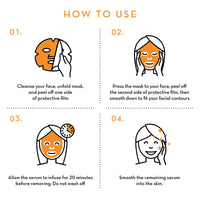 Seoulista Beauty® Brightening Instant Facial™ 30ml | Treatment Face Sheet Mask for Dry Skin Dark Spots and Pigmentation | Dermatologist Created Korean Skin Care | Infused with Vitamin C & AHAs