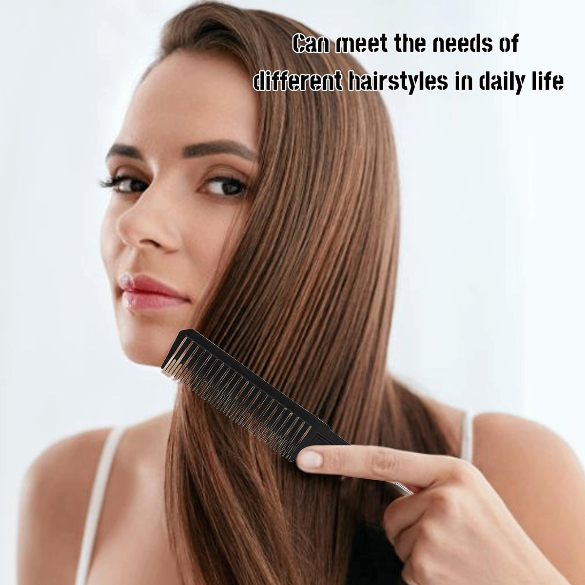 Bansusu 3PCS Tail Comb 3 Different SizesHighlighting Comb Set Plastic Hair Highlighting Comb with Stainless Steel Handles Rat Tail Hair Comb for Men Women Hair Mottling and Dyeing Styling(Black)