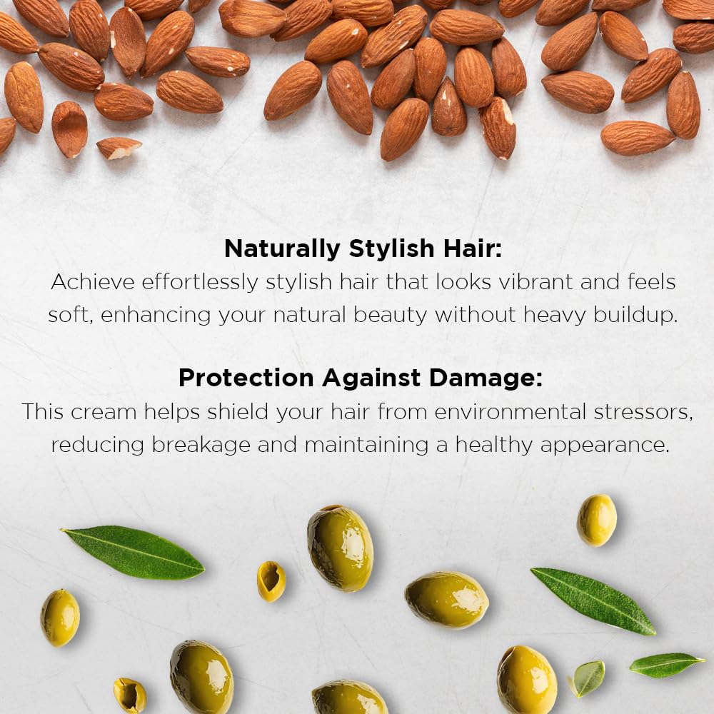 Vatika Naturals Hair Cream - Nourish & Protect (210ml, Olive) | Infused with Olive, Henna & Almond for Moisture Lock & Healthy, Stylish Hair