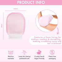 Brushworks Tan Removal Mitt – Dual Sided Exfoliating Glove Gently Buffs Away Old Fake Tan for Smooth, Even Skin | Reusable & Vegan Friendly
