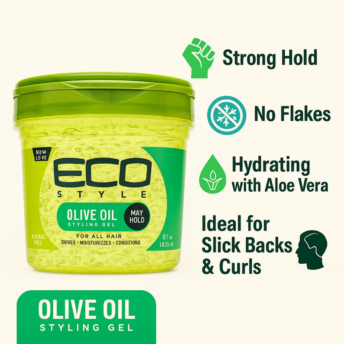 Neneh Tayyiba Styling Gel Bundle – Eco Styler Gel & Edge Control Set | Perfect Curl & Slick Back Hair Gel for Women | 3pc Brush + 2 Duck Bill Clips | Aloe Vera Organic Hold for Curly Hair, Braids & Edges