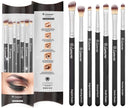 Lamora Make Up Eye Brush Set - Eyeshadow Eyeliner Blending Crease Kit - Best Choice 7 Piece Essentials - Pencil, Shader, Tapered, Definer - Vegan Synthetic Bristles That Last Longer, Apply Better Makeup & Make You Look Flawless