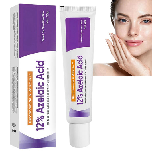 BigyQiu Azelaic Acid 12% Facial Serum Cream,Azelaic Acid Cream with Niacinamide Vitamin C,Brightening Face Skin Care Treatment for All Skin Types,Repair Dark Spots Skincare for Fresher and Smoother Skin