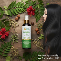 Herbs Botanica Bhringraj Oil for Hair Growth Organic Ayurvedic Herbal Hair Oil with Bhringraj, Amla, Aloe Vera, Sesame & Curry Leaf Reduces Hair Fall, No Silicones or Parabens 6.76 Fl Oz