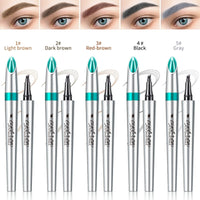 EHIOG Eyebrow Pencil, Microblading Waterproof Eyebrow Pen, Eye Brow Makeup Tool Eyebrow Pencil with 4 Micro-Fork Tip Long-Lasting Brow Tint, for Natural Eyebrow Hair Makeup-03#RedBrown