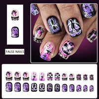 EONFAVE Short Square White False Nails - Glossy Pure Color Collection Press on Nails - 24Pcs Full Cover Acrylic Stick on Nails for Women and Girls