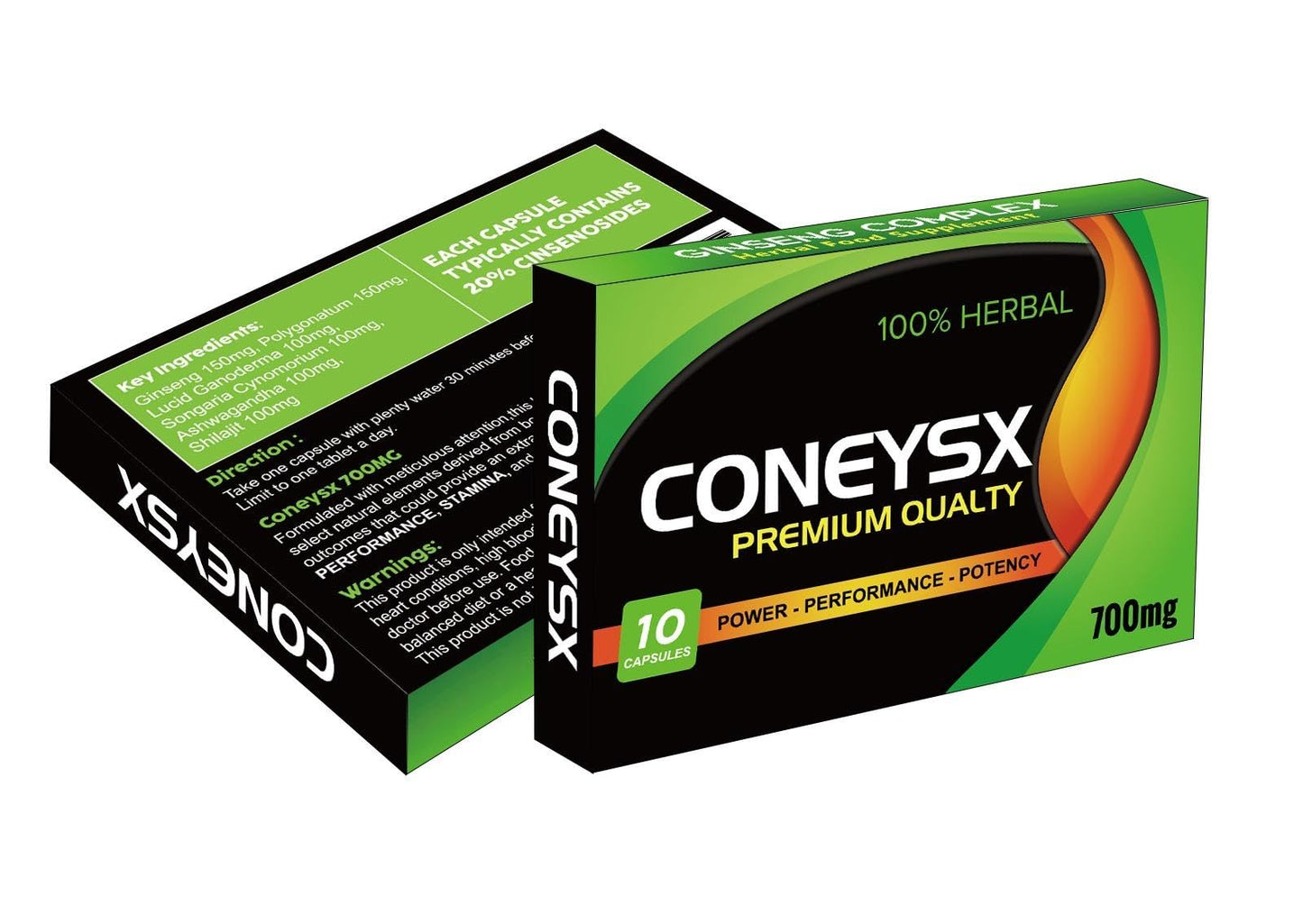 CONEYSX | 10 Capsules | Ginseng | Stronger | Power & Performance | Immediate Effect