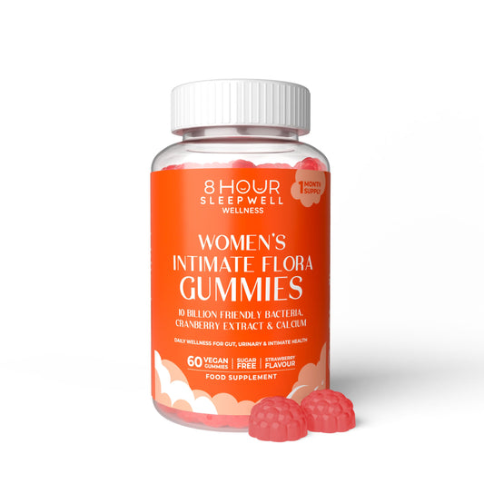 8 Hour Sleepwell Intimate Flora Women’s Probiotic Gummies – 10 Billion CFU | Cranberry, Calcium, Zinc & Vitamin C | Vaginal Health, Gut Balance, UTI & pH Support | Vegan, Sugar-Free | 60 Count |1 Month Supply