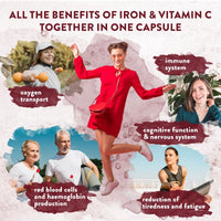 AAVALABS Gentle Iron Supplements for Women and Men - 42 mg Iron Tablets high Strength with Natural Vitamin C - Active Form - bisglycinate - Fatigue Supplements with high bioavailability - 120 Capsules