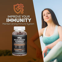 Izkan Mushroom Complex Gummies 3000mg - 10 Brain Health Mushrooms Gummies Supplement Promotes Focus, Memory, and Mood - 60 Count (Rasberry Flavor, Halal, Gluten-Free, Vegan) (1)