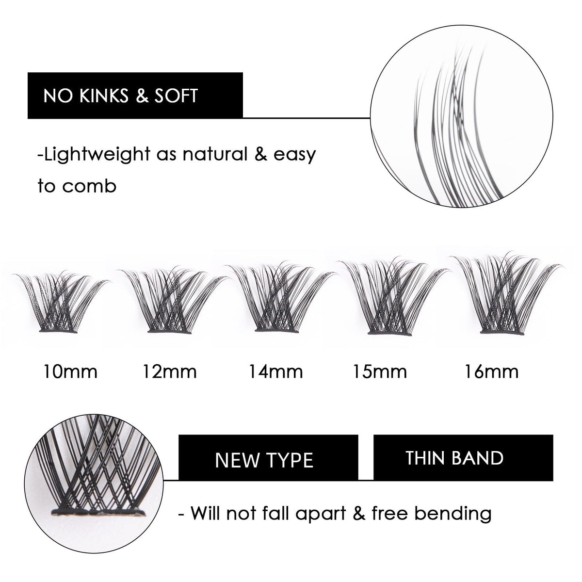 Magnetic SL Individual Lashes 72 Cluster Lashes 3D False Eyelashes Natural Look D Curl Reusable Fluffy Individual Cluster Lashes Soft Eyelashes DIY Cluster Eyelash Extensions Mix 10-16MM-DM01