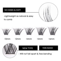 Magnetic SL Individual Lashes 72 Cluster Lashes 3D False Eyelashes Natural Look D Curl Reusable Fluffy Individual Cluster Lashes Soft Eyelashes DIY Cluster Eyelash Extensions Mix 10-16MM-DM01