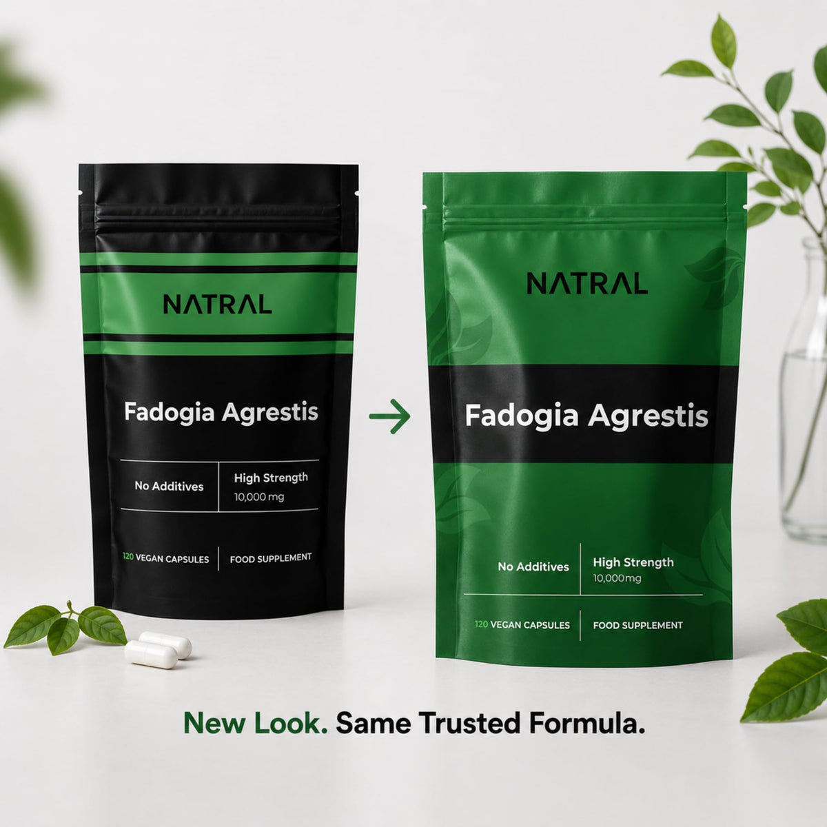 Natral Fadogia Agrestis 10,000mg Equivalent - 120 Vegan Capsules | High Potency Natural Performance & Sports Supplement | Muscle Building & Recovery Support