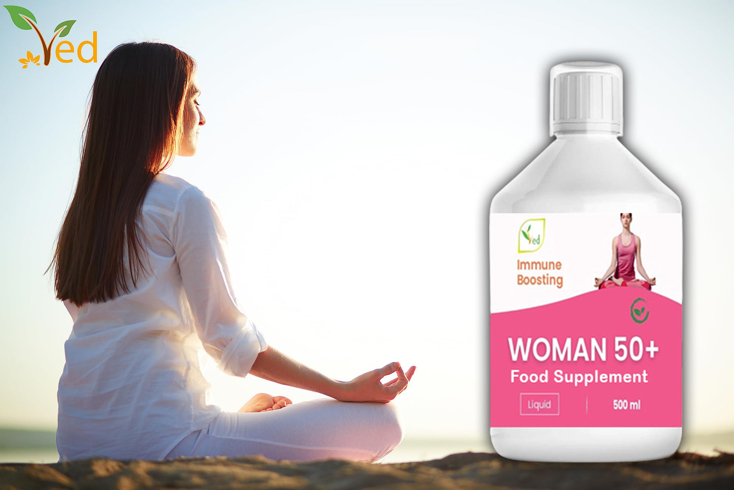 VED Ved Woman 50 Plus Liquid Multivitamin Supplement for Women, 500 ml- Immune Boosting - Contains, -149 Vitamins & Minerals, Vitamin C, Vitamin D, B12 for Women Health, 33 Days Supply.