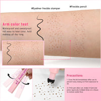 Noerrors 2PCS Freckle Stamp Pen for Natural Lifelike Faux Freckle, 2 in 1 Freckle Stamp Eyeliner and Soft Dot Spot Pen, Waterproof Long Lasting Fake Freckles Marker for Sunkissed Makeup #Light Brown