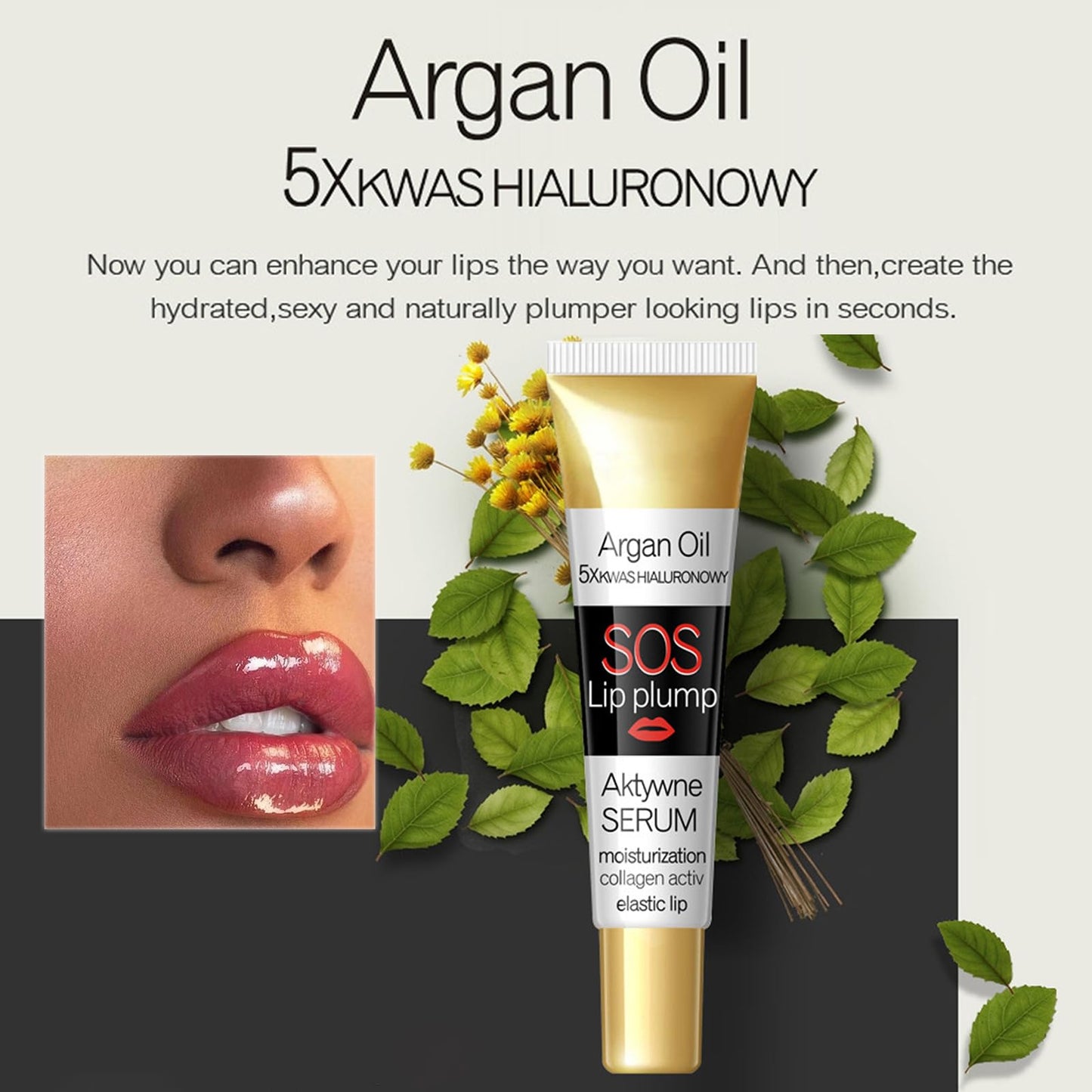 Lip Plumper, Instant Volumizing Lip Plumping Gloss, Hydrating Moisturizing Lip Oil Reduces Lip Lines for Fuller Lips, Increase Lip Elasticity, Reduce Fine Lines Lip Care Serum Essence Lips Enhancer