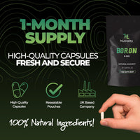 Nutrality Boron 6mg | Menopause Relief, Enhanced Mineral Absorption, Bone Strength, Wound Healing, and Dental Health | Vegan-Friendly | 30 Capsules