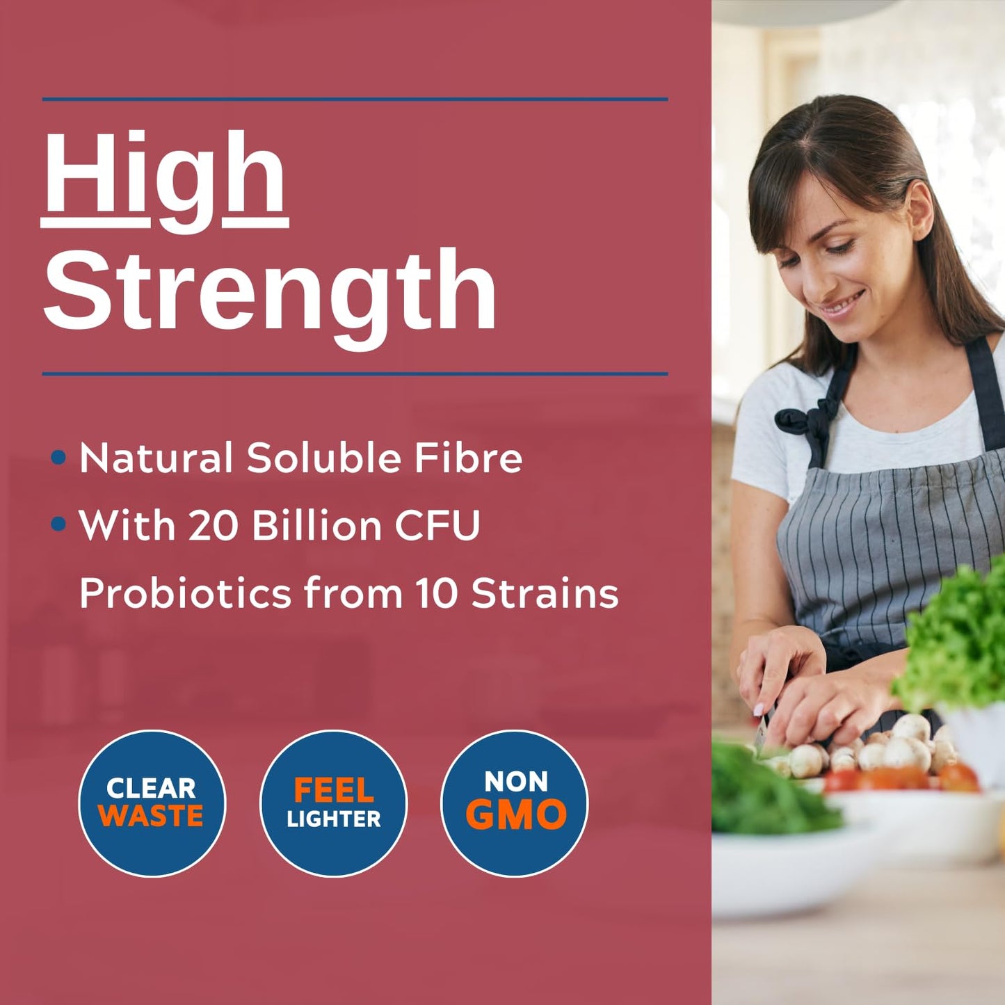 Macro Greens 4000mg Psyllium Husk Fibre with Probiotics – 20 Billion CFU from 10 Strains – High Strength Soluble Fibre from Plantago Ovata Seeds – Capsules for Easy to Absorb Fibre – Third Party Tested – UK Made