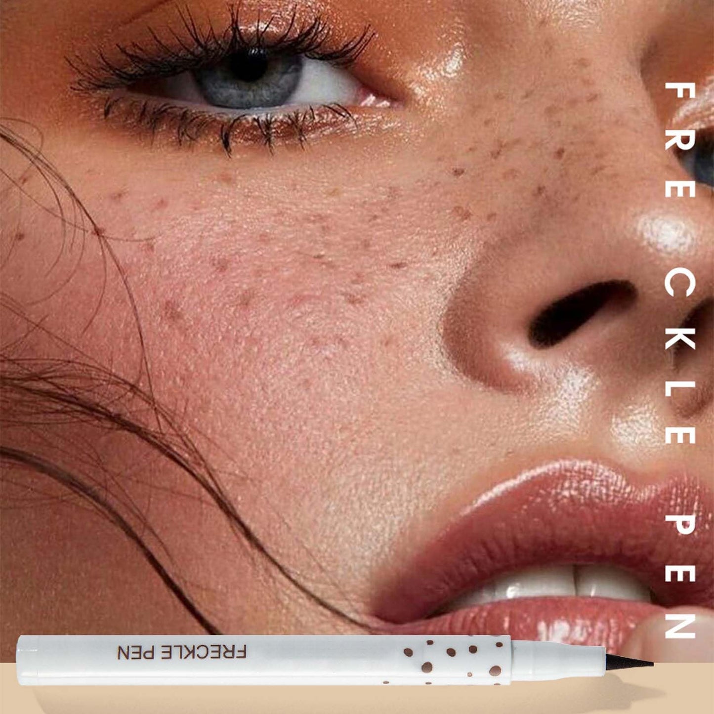FresFresi Waterproof Freckle Pen for Like-Real Makeup - Fake Freckles & Dots Stamp for Sun-Kissed Look - Long-Lasting Freckle Tattoo Makeup in Coffee Shade