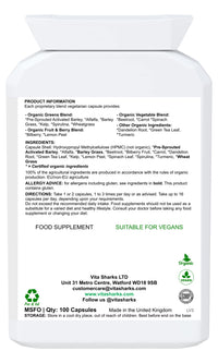 Vita Sharks VitaNourish Organic. Nutrient-Dense Potent Vegan Whole Food Supplement for Total Immunity. Essential Vitamins & Minerals from 100% Organic Kosher Fruit, Vegetable & Herbal Blend