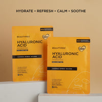 BeautyPro BEAUTYPRO HYALURONIC ACID Face Mask Hydrating Anti-Ageing Anti-Inflammatory Bamboo Sheet Mask Natural Moisturising Korean Vegan Skincare 100% Biodegradable Multi Award Winning