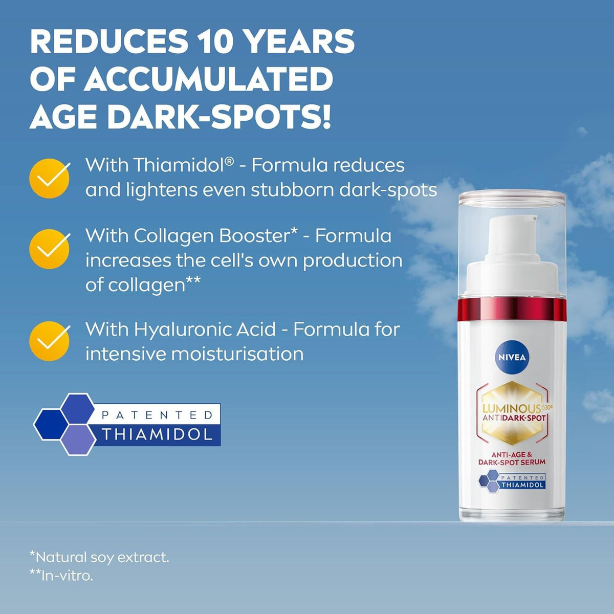 NIVEA Luminous 630 Anti Dark-Spot & Anti-Age Serum (30ml), Anti-Wrinkle Face Serum Reduces Age Spots and Dark-Spots, Firming and Hydrating Serum to Reduce Wrinkles and Fine Lines