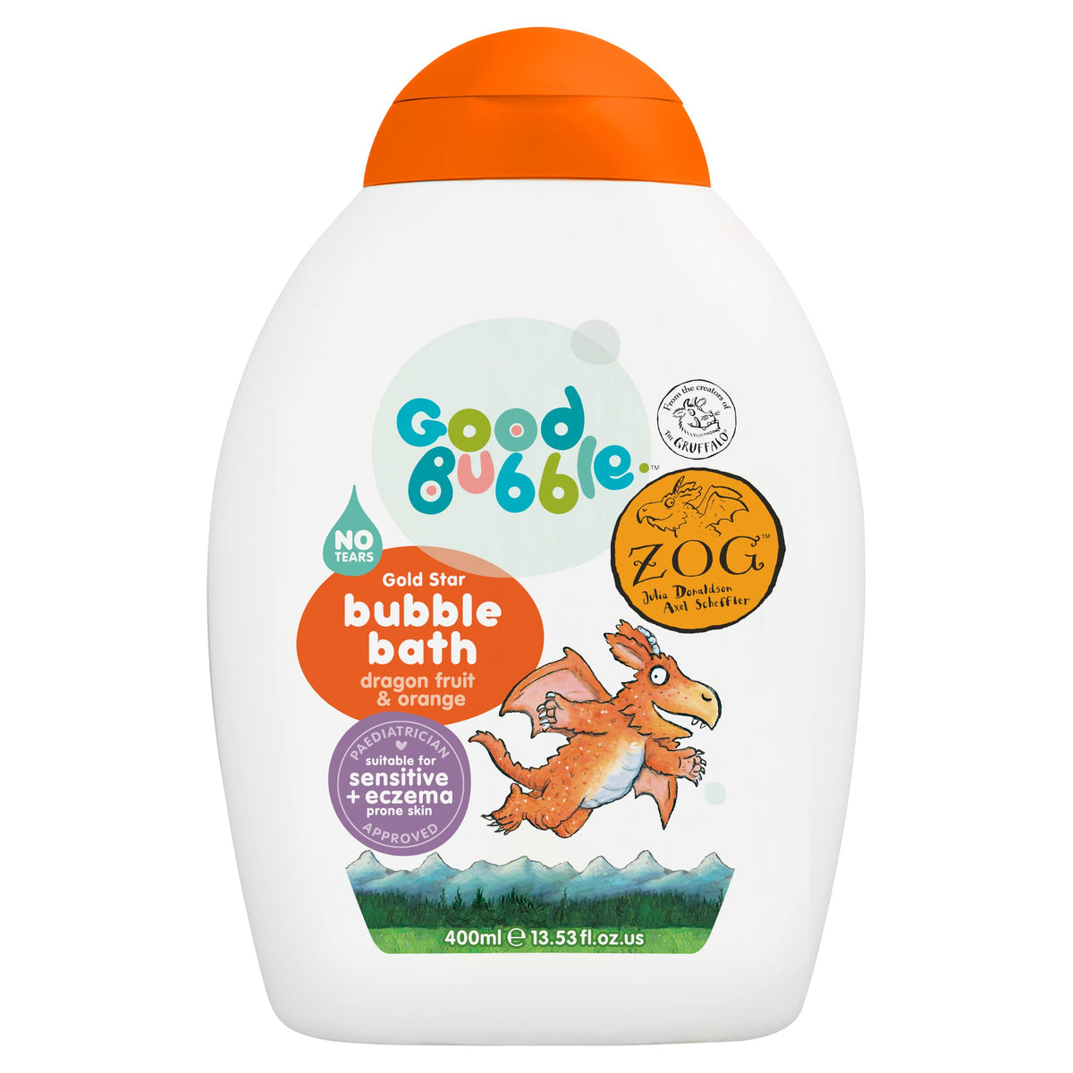 Good Bubble Zog Dragon Fruit & Orange Bubble Bath (400ml) - Tear-Free Baby and Toddler Bath Wash for Sensitive & Eczema-Prone Skin
