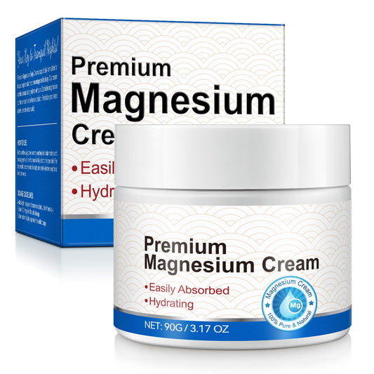 NBXINSLF Magnesium Cream, Moisturising Body Lotion with Almond Oil, Lavender and Vitamin E, Fast-Absorbing Formula for Daily Skin Care， 90G