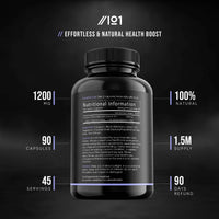 ALPHA01 Black Elderberry Extract Capsules - 1200mg - Wild European Sambucus Extract 10:1 for Immunity - Vegan, Non-GMO, Kosher, Gluten Free. 90 Vegan Capsules.