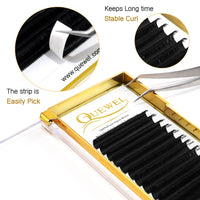 QUEWEL Easy Fan Lashes 0.05D Curl Mix 9-16mm Easy Fan Russian Lashes 2D-20D Volume Lash Extensions Self Fanning Eyelash Extensions Volume Automatic Blooming (0.05D Mix 9-16)