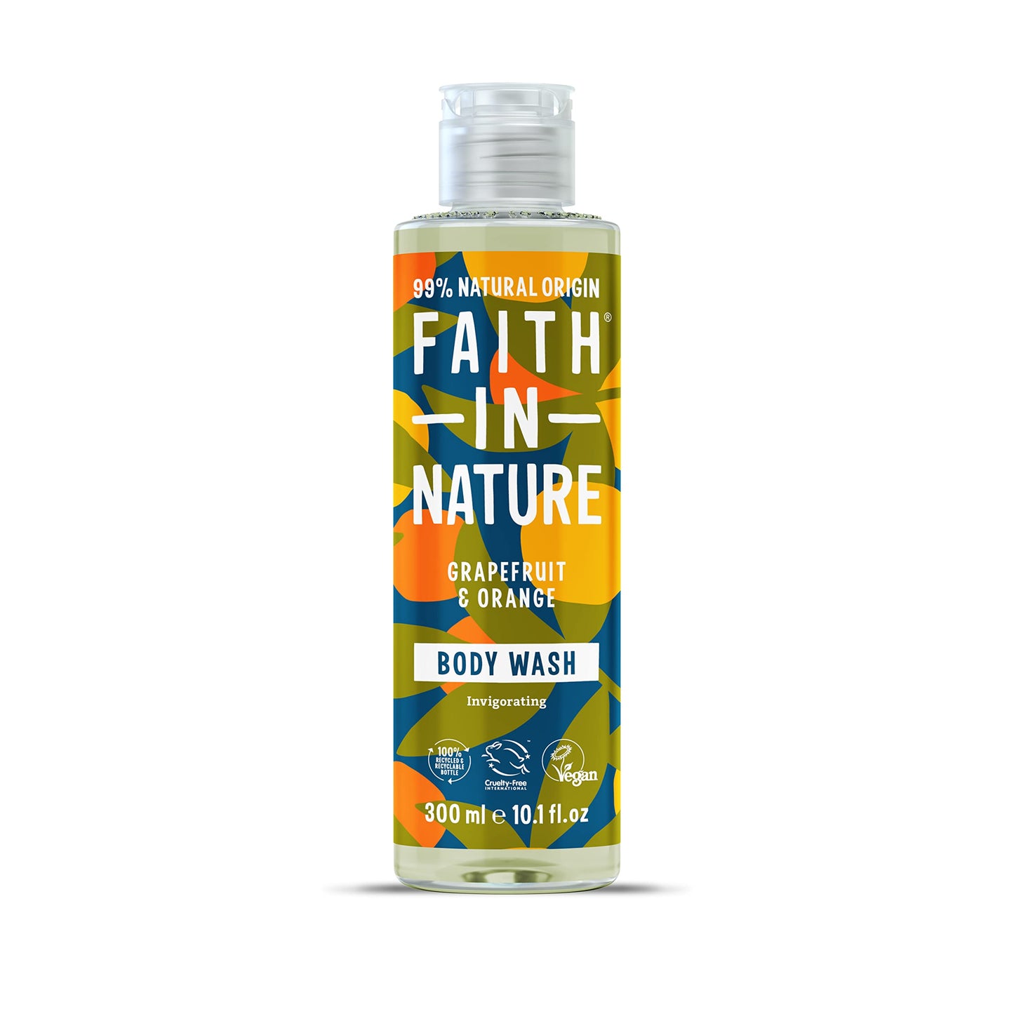 FAITH IN NATURE Faith In Nature 300 ml Natural Grapefruit and Orange Body Wash, Invigorating, Vegan and Cruelty Free, No SLS or Parabens