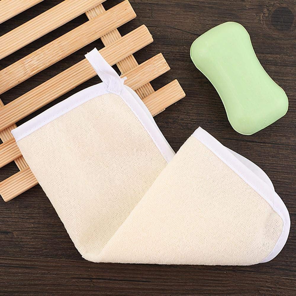 qiqiqiaqia 4 Pack Exfoliating Face and Body Wash Cloths 2-Sided Bath Towel Exfoliating Scrub Cloth for Women and Man Hand Towels for Bathroom with Soft Handle and Fine Mesh(26 x 22cm)