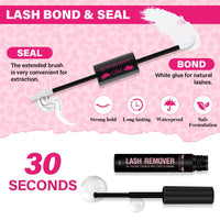 PRO LASHBEAUTY Cluster Lashes Kit 144 PCS Invisible Band DIY Lash Extension Natural 8-16mm Lash Clusters with Clear Glue Transparent Lash Bond and Seal Lash Remover Tweezer(Leaf-8-16mm Mix)