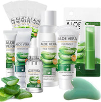 Xumann 12PCS Skin Care Gift Sets for Teenage Girls, Aloe Vera Skincare for Women, Simple Pamper Face Care Kit for Teen