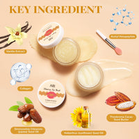 ANAI RUI ANAiRUi Lip Scrubs Exfoliator Moisturizer, Lip Sleeping Mask Sugar Lip Scrub, Lip Mask Overnight for Lip Line Wrinkle Treatment, Lip Balm for Dry Chapped Lines Lips, (Vanilla & Collagen, Peptide)