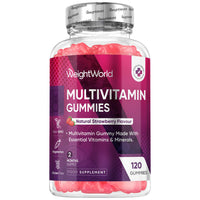 WeightWorld Multivitamin Gummies for Women & Men - 13 Ingredients - 120 Gummies - 2 Months Supply - Natural Strawberry Flavour - Vitamins & Minerals Like VIT C, D3, B6, B7, B12 & Zinc - Vitamin Gummy for Adults