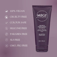 MEGI Wellness Hair Growth Shampoo with AnaGain & Biotin for Stronger, Healthier Hair 200ml Stimulating Shampoo for Hair Loss & Sensitive Scalps | Vegan, SLS-Free Hair Loss Shampoo (200ml)