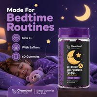 HILLTEN HEALTH Natural Sleep Support Gummies for Kids - Melatonic Formula for Restful Nights, Childrens Sleep Gummies Promoting Natural Melatonin Production, Promotes Healthy Sleep Patterns, 60 Count