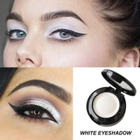 QUIWEN White Eyeshadow Single,Pressed Fine Powder Eyeshadow, High Shimmer Pearl Shadow Single White Eye Make-Up,Long-lasting Waterproof High Pigment Fine Powder Shadows for Highlighter