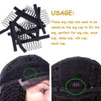 jeufun 12pcs Wig Combs 7-teeth Wig Clips Lady Tools Black Metal Wig Caps for Women Black U Shape Wig Comb Clip Tooth Comb,Net Comb Clip Steel Tooth Clip Wig Clip for Wig Making Cap DIY Wig Caps Accessories