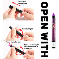 LYNTYAOU Bright Purple Shimmer Eyeshadow Stick, Pink Pearl Cream Eye Shadow Pen, Mermaid Glitter Color Crayon Eyeshadows Pencil, Pearlescent High Pigmented Eyeliner, Smooth for Eyes Makeup