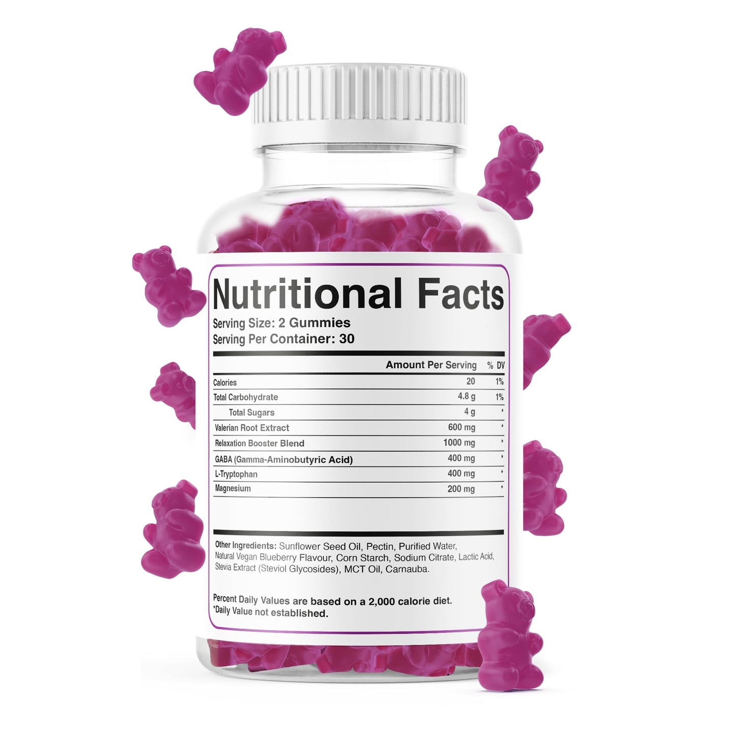 ONYX NUTRA Sleep Gummies with Magnesium | Blueberry Dreams Flavour | Night Bedtime Support | Vegan Chewable Gummys (1)