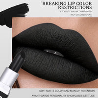 GEEWHILE Black Lipsticks for Women Long Lasting ighly Pigmented Black Lipstick Matte Lightweight Moisturised Lip Gloss, Black Lipstick for Halloween Cosplay