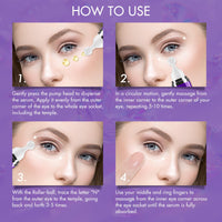 CiAIplw Eye Serum with 8% Caffeine 8% Retinol Hyaluronic Acid Niacinamide Peptides for Puffy Eye Bags Dark Circles Wrinkles and Fine Lines, Anti Aging, Under Eye Cream with 360° Eye Roller Massage Ball, 15ml
