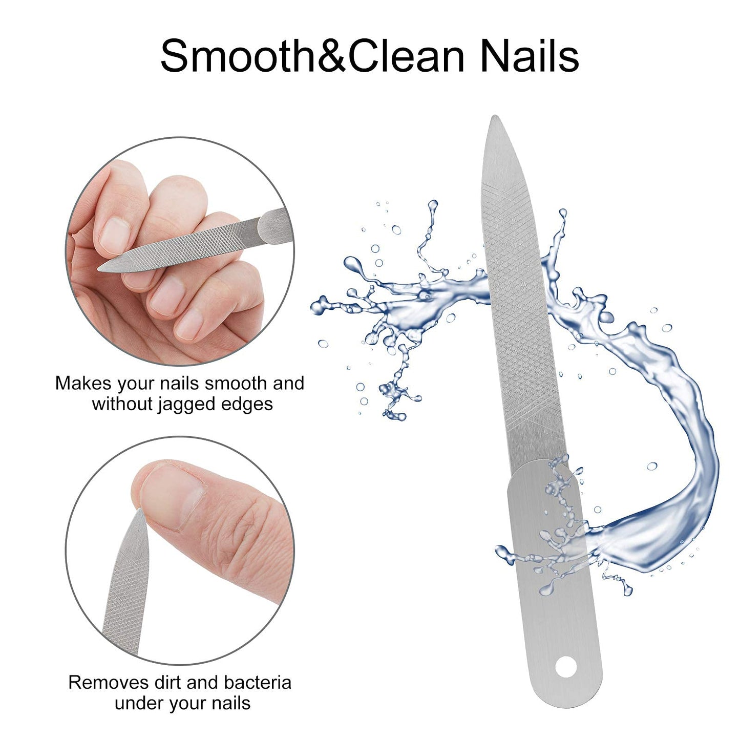 Azymi Toe Nail Clippers for Thick Nails, Heavy Duty Toenail Scissors Cutters Kit with Nail File & Nail Hook, Sharp Curved Blades- Wide Jaw Opening- Soft Handle