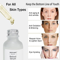 SEFUSON Retinol Serum, High Strength Anti-aging Serum with Hyaluronic Acid & Vitamin E, Face Serum, for Wrinkles, Pigmentation, Fine Lines & Sensitive Skin.1Oz